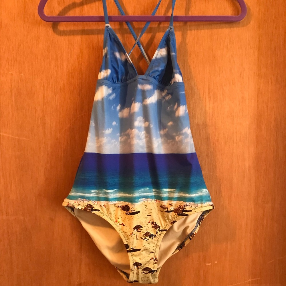 Madewell beach print one-piece swimsuit